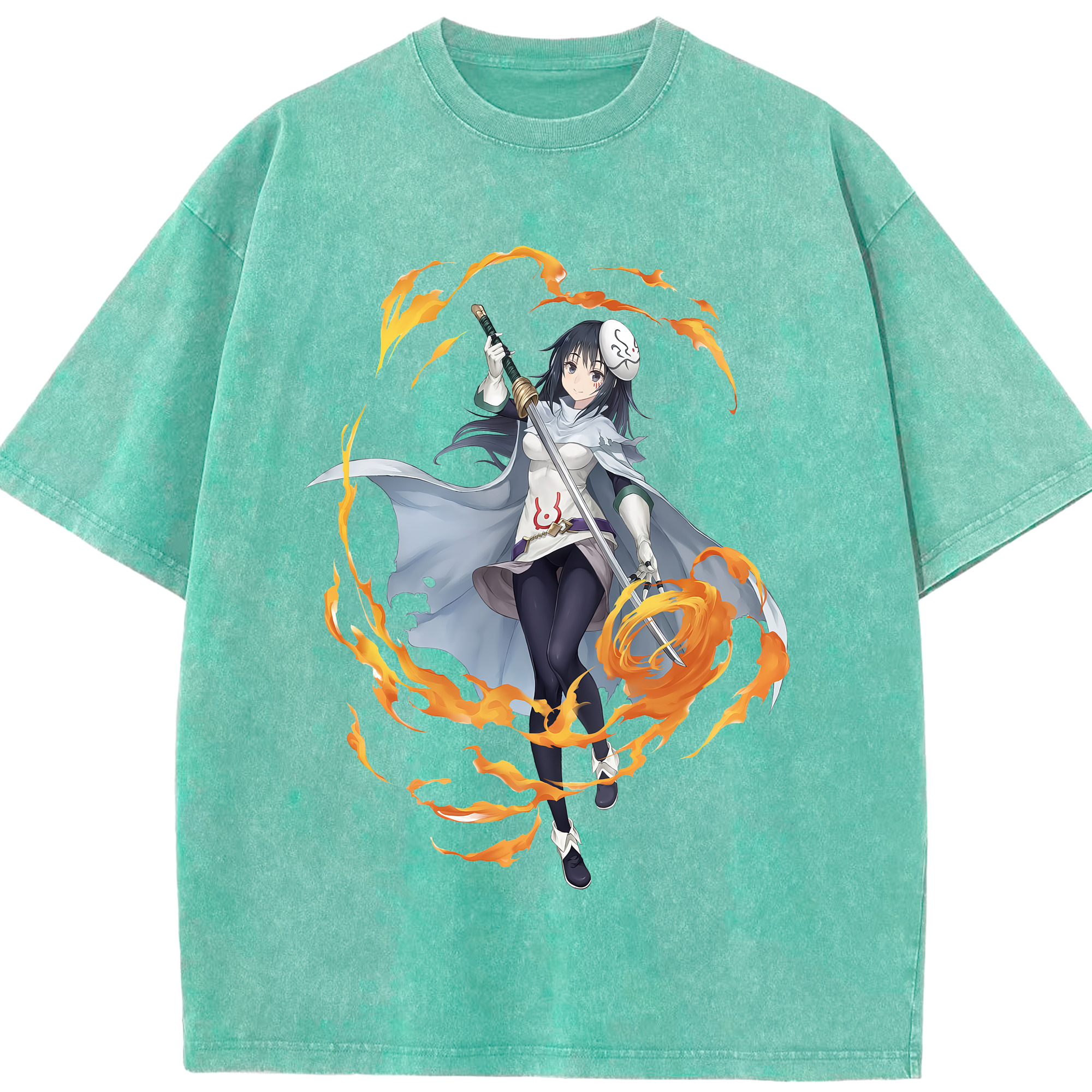 （画像用） 転スラ Regarding Reincarnated to Slime 綿100% ヴィンテージ風 半袖Tシャツ（フロントプリント）